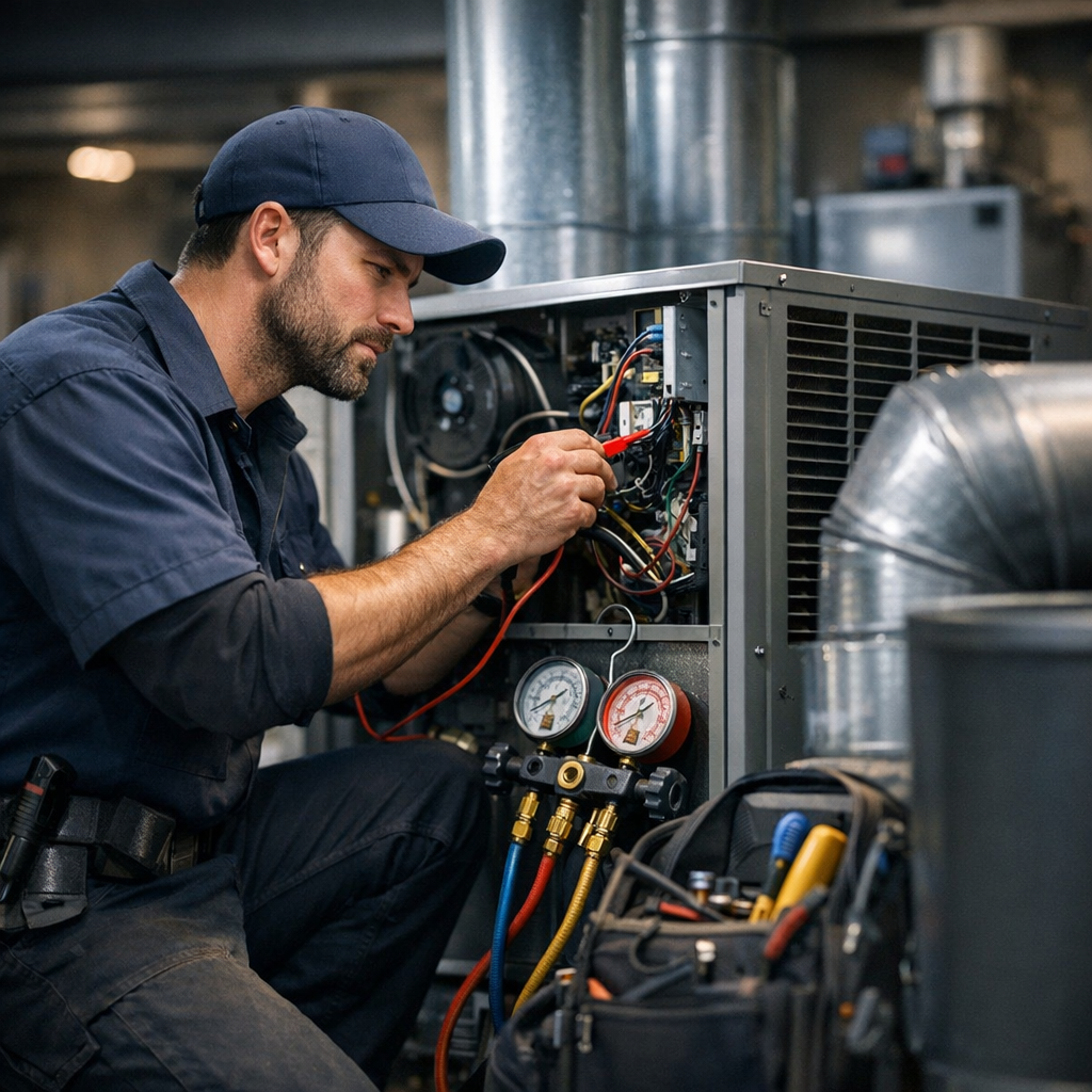 HVAC & Heating Systems Affiliate Program signup page showing commission earnings and referral process